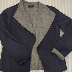 Talbots Wool Navy Blue And Charcoal Gray Blazer